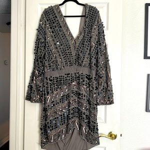 Sequined beaded party dress ASOS CURVE